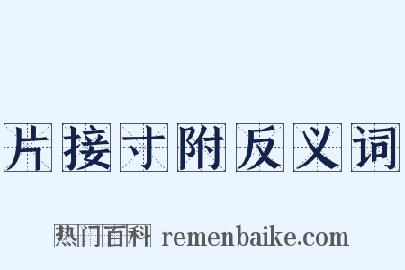 片接寸附反义词是什么意思的图片